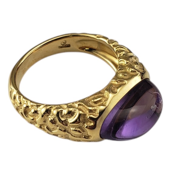 Manhattan 18 Karat Yellow Gold and Cabochon Amethyst Ring Size 6.5 #20791 - Picture 4 of 9